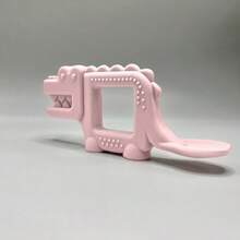 Cartoon Baby Silicone Funny Teether, Chewing Toy, Pacifier, Anti-Bite Tool, Teething Massager, Chewable Spoon - Pink (crocodile) - View 5