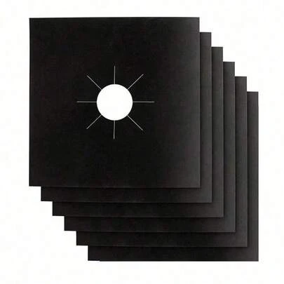 Gas Stove Burner Liners, 6/1 Pack Non-Stick Reusable Gas Range Protectors Stove Top Covers For Gas Burners Heat-Resistant Dishwasher  10.6"X10.6"