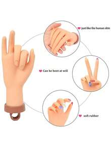 Silicone Nail Practice Hand Flexible Training Mannequin 360° Rotating Wrist Non-Slip Base For Acrylic Gel Nails Beginners Students - Multicolor - View 8