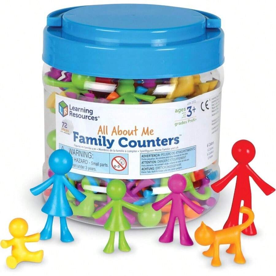 Learning Resources All About Me Family Counters Set, Familia y Animales para Nios, Desarrolla el Conocimiento de Colores y Conteo, Juego de 72, Mayores de 3 aos - Multicolor - Ver 1