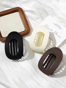 3/1 pieza Clip de pato no irritante con acabado mate, clip de agarre de abulón grande en la parte posterior de la cabeza, nuevo clip de disco plano para el cabello de mujer, accesorio para el cabello - Multicolor - Ver 2