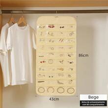 Jewelry Organizer With 80 Pockets – Large, Practical And Functional Jewelry Box - Bege-80 Bolsos - Xem 6