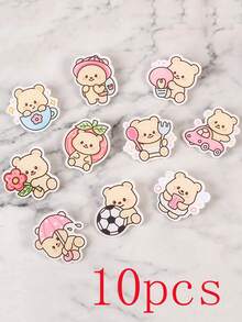 10 st söta tecknade akrylgula björnbroschnålar tillbehör - Multifärgad - Visa 2