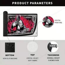 100% Polyester Gangsta Dollar Design Knitted Carpet - Washable Non-Slip Rectangular Rug, Suitable For Living Room, Bedroom, Hallway - Machine Woven Humorous Indoor Carpet