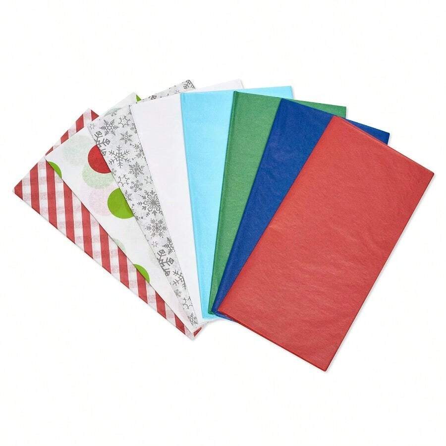 YQQ American Greetings 200 hojas de 20 pulgadas x 20 pulgadas. Papel de seda a granel surtido de invierno para Navidad y todas las fiestas1234 - como en la foto - Ver 1
