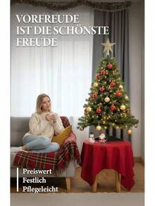 150 Cm Artificial Christmas Tree Made Of 100% PVC - Tight & Dimensionally Stable With 550 Branches (Diameter 95 Cm), Flame Retardant & Quick Assembly System, Reusable & Easy Care - 180 Inches - View 2