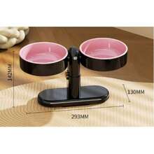 Pet High Footed Double Bowl Adjustable Height Sucker Pet Feeder Anti-Spill Wall Mounted Rotatable Angle Elevated Pets Feeder Bowl - One Size Fits All - View 12