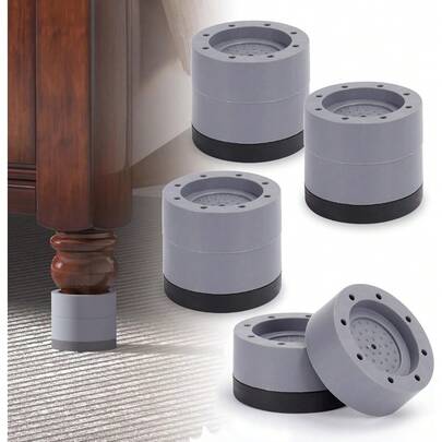 Juego de 4 elevadores redondos para muebles - Ajustables a 1 o 2 pulgadas de altura para cama, mesa y sofá