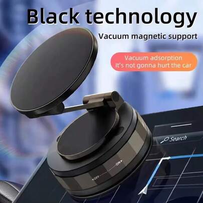 1pc 360° Rotatable Aluminum Alloy Magnetic Car Phone Holder, Portable Foldable Phone Stand, One-Handed Operation, Suitable For Vehicle, Desk, Wall, Multi-Angle Adjustment. PS: Only Supports Installation On Smooth Surfaces. Compatible With IPhone, Android Phones, Birthday Gift, Car Accessories For Family And Friends, Car Phone Holder