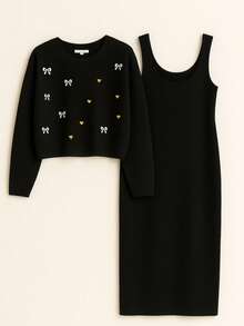 Conjunto "Dulce Encanto Knit Duo" - Negro - Ver 2