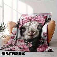 Girl Who Loves Goats Blanket, Goat Enthusiast Blanket, Super Soft Flannel Printed Blanket,As Birthday Gifts, Family, Wedding, Souvenir Blankets, Polyester Blankets Suitable For All Seasons, Washable, Machine Washable, Lightweight, Breathable, Comfortable, Warm, Unique, 280gsm For Him, Her Personalized Ideal Gifts For Her, Him, Family, Boyfriend, Girlfriend, Father, Family, Mother, Lover, Daughter, Son, Grandfather, Grandmother, Friend, Classmate, Pet. Perfect Nap, Camping, Travel, Home, Daily Life, Office Decoration, Birthday, Anniversary, Valentine's Day, Thanksgiving, Christmas, Halloween, Mother's Day, Father's Day, Wedding, New Year Gifts ,Sofa,Bed,Car,Bedroom,Living Room,Office, Outdoor Camping, Beach,Wall Decoration - Multicolor 18 - View 5