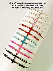 12pcs Set Handmade Adjustable Braided Jesus Cross Bracelet, Christian Religious Jewelry Suitable For Men And Women, Perfect Gift For Baptism, Daily Wear And Spiritual Inspiration - Multicolor - View 14