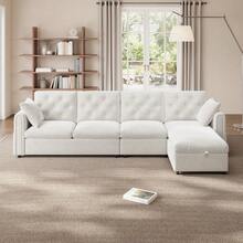 Sofas & Couches - Beige + Velvet + 4 Seat - 查看 9