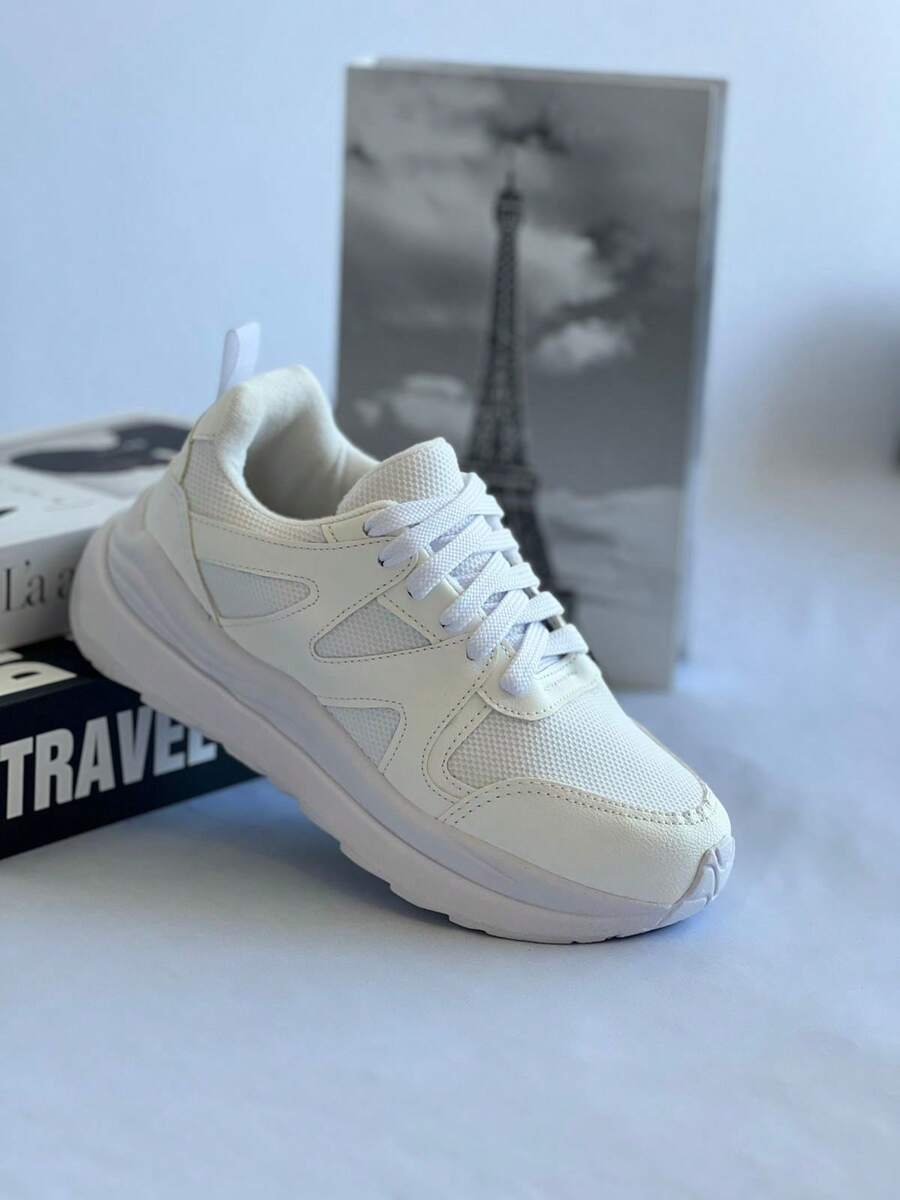 Women's Paris Casual Sneakers, White And Black: Style And Comfort With Every Step - White - View 1