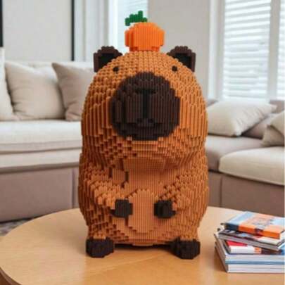 12153pcs Giant Capybara Building Blocks - Challenging Animal Series Construction Set, Creative Model Kit, ABS Puzzle Bricks Craft, Ideal For Halloween/Thanksgiving/Mother's Day/Christmas Gifts