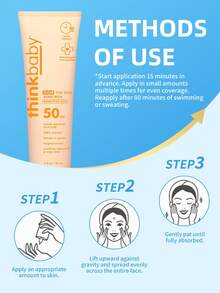 Thinkbaby 敏感肌肤防晒霜 1 支，89 毫升，SPF50，温和低敏，无香型物理防晒配方，蕴含舒缓洋甘菊和芦荟成分，适合敏感肌肤，儿童户外及日常使用。