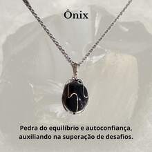 Stone Of Wealth Natural Stones Amethyst Quartz Stainless Steel Chain Power Exclusive Connection To Nature - Black Stone - View 2