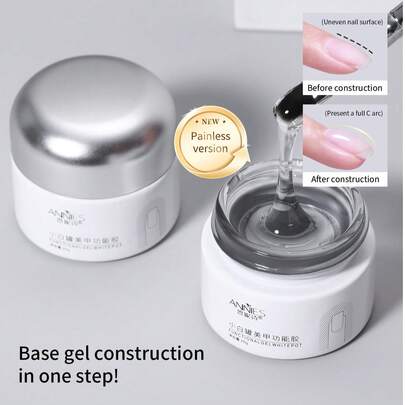annies 20g Four-In-One Gel Base Coat, 1pc 20g Base Gel Nail Polish Upgraded Formula Long-Lasting Soak Off U V LED Lamp Needed DIY Home And Nail Salon Gifts For Women Nails