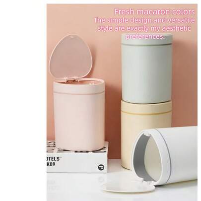 Mini Trash Can With Lid, Small Compact, Plastic Desktop Garbage Bin With Flip Cover Design To Prevent Odor Leakage, Suitable For Office, Home, Bedroom, Dorm, Bathroom, Kitchen Countertop And More. Multi-Purpose Trash Can For Peels, Shredded Paper, Food Scraps, Makeup Wipes Etc. Space-Saving, Portable & Minimalist, Easy To Clean