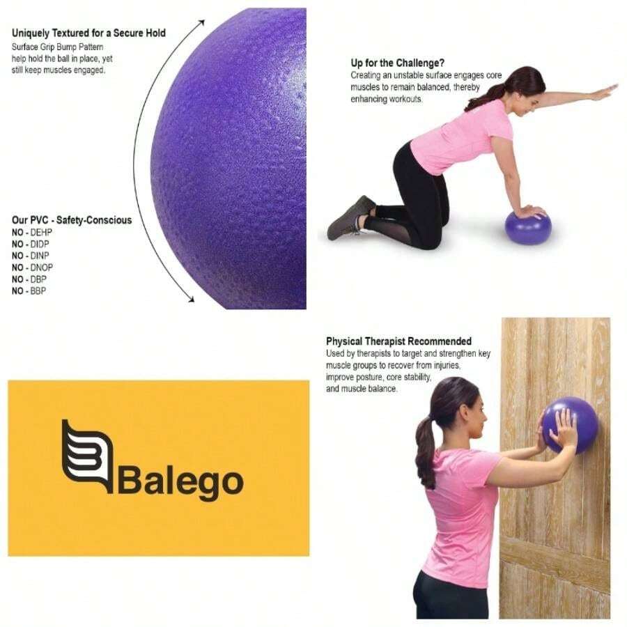 Minipelota de Pilates, prpura, 22.86 - Púrpura - Ver 1