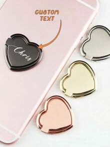 Engraved Cell Phone Ring, Customized Ring Stand, Personalized Phone Accessory, Rose Gold, Gold, Silver, And Black. - Multicolor - View 2