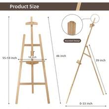 Adjustable Natural Pine Wooden Painting Basic Easel, Pine Art Easel Stand Hold To 43'' Painting Canvas Wedding Sign And Poster, Drawing Adults, Begginners And Students - New Type - 1 - View 4