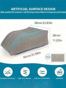 Portable Inflatable Wedge Pillow, Soft Support Cushion For Legs, Knees, Hips And Feet, Relieves Swelling, Promotes Blood Circulation, Comfortable Muscle Support, Suitable For Reading, Watching, Sleeping And Reclining, Essential For Travel And Camping