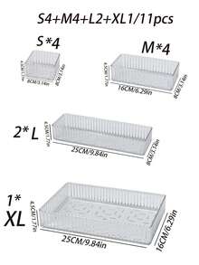 1pc Transparent Drawer Style Makeup Storage Box With Compartments For Cosmetics, Perfumes, Lipsticks, Eyebrow Pencils, Etc.,For Holiday Beach, Bathroom Collection, Bedroom Collection, Large Capacity - Clear - View 20