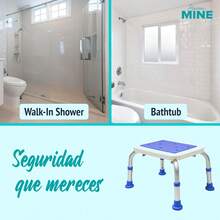 Seven Mine Banco para Baño Ajustable 3 Niveles de Altura| Silla para Baño Antideslizante para Adulto Mayor|  y Confort para Ducha| Silla con Drenaje y Estabilidad - 1 - Ver 8