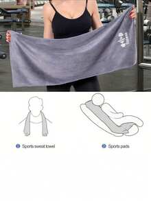 2 Stücke multifunktionale Mikrofaser Fitness Handtücher, Fitnessstudio Club Handtücher, Sport Polsterung, Trainingsgeräte Matten, weiche saugfähige schnelltrocknende Badetücher, exquisit bestickte Gesichtswasch-Handtücher, Dusch- und Badetücher für Fitnessstudio, Training, Laufen, Yoga und Outdoor Schweiß Abwischen - Verschiedenfarbig - Übersicht 7