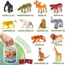 juguete de 60 piezas de animales zoolgicos con caja de regalo, contenedores sensoriales realistas de cifras de animales pequeos, recuerdos de de la selva, decoracin de - inicial - Ver 5