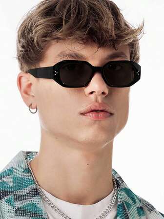 1 pieza Gafas de moda con montura cuadrada vintage clásica para hombre para uso al aire libre