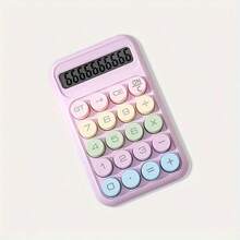 1pc Soft Color Desktop Calculator, Cute 12-Digit Dual Power Calculator With Round Buttons | Elegant Office & School Supplies, Suitable For Student, Home Budget, Math Tool - Multicolor - View 16