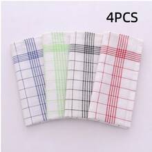 1/2/4/6/8/12条装超柔软厨房毛巾，超强吸水，格子条纹设计，红/蓝/黑三色可选，居家及餐饮业理想之选