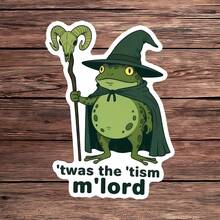 1PC Twas The Tism M'lord Frog Wizard Sticker, Autism Neurodivergent Laptop Decal, Cute Tism Magic Vinyl, Autism Acceptance Gift, Waterproof Peel & Stick Water Bottle Sticker, Durable Tumbler Accent, Trending Wizard Frog Notebook Decal, Perfect Gift For Autistic Adults Teens, Green Magic Car Decal, Tis The Tism Water Bottle Vinyl - Multicolor - View 11