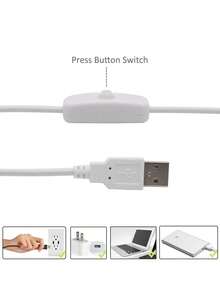 39.37-787.4 Inch White LED Strip Light, USB Powered + 501 Button, Home Decor, Holiday, Birthday, Party Decoration Light