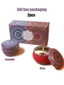 4/1pc Scented Candles, Smokeless Scented Candles, With Colorful Gift Box, Long Burning Time, Strong Fragrance, Ideal Gift For Friends And Family. Suitable For Weddings, Birthdays, Holidays, Wedding Souvenirs, Home Aromatherapy Candles, Unisex Candle Gifts, Home, Hotel Decoration, Vintage Pattern Design, Home Living, Room Decoration, Living Room Decor, Home Accessories, Women's Gifts, Wedding Favors And Other Occasions. - Multicolor - View 29