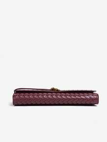 SIA Women Vintage Minimalist Faux Woven Texture Angola Red Retro Flap Lock Large Capacity Clutch Bag, Handbag, Shoulder Bag Suitable For Evening Parties, Daily Wear, Fashionable Clutch Bags For Woman, Party Bags,Perfect For Party Wedding Prom Dinner/Banquet Matching With Holiday Party Dress Evening Dress & Sequin Dress - 酒紅色 - 查看 8