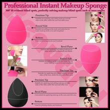 14 Pcs Unisex Black Makeup Sponge Set Including 4 Powder Puffs And 4 Mini Sponges Versatile For Liquid Foundation Powder Concealer Cream Application Home On The Go Use - Black,Hot Pink - View 4