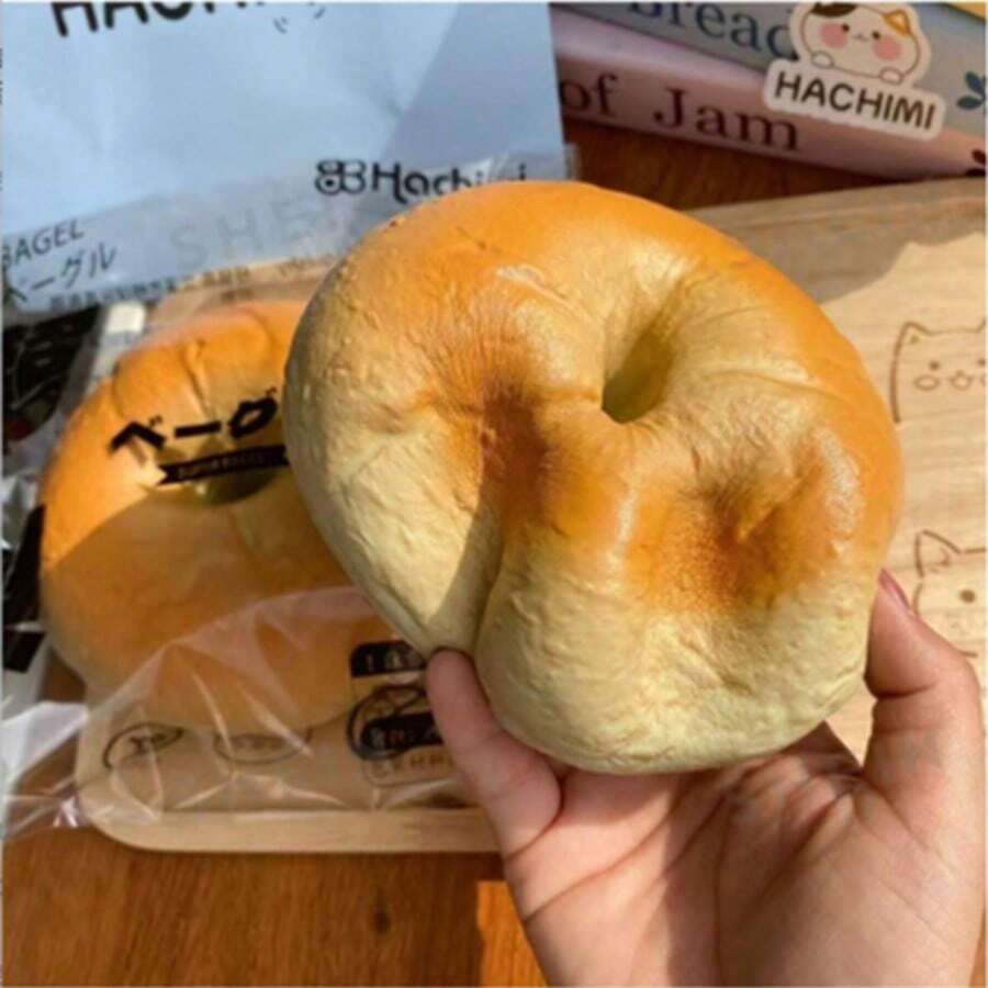 1pc Super Bagel Squishy Toy, Ultra Soft & Slow Rebound, Realistic Food Toy Bagel, Stress Relief Toy, Squeezy Toy Gift, Multi-Color Realistic Bagel Squeeze Toy, Bread Squeeze Series, Holiday Gift, Birthday Gift, Present - Nhiều màu - Xem 1