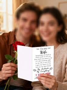 Romantic Valentine's Day Card For Wife, Girlfriend, Women & Fiancee | Sweet Anniversary Card | Her-Exclusive Birthday Card | Perfect Valentine's Day Gift-1PC - Multicolor - View 6