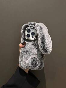 Fashionable & Cute Rabbit Plush Winter Phone Case Compatible With IPhone 17 Pro Max/16 Plus, Anti-Drop, Warm Hand Warmer, Phone Protective Cover