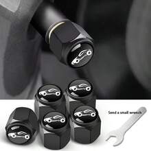 5pcs Anti-Theft Metal Tire Valve Stem Caps, Valve Core Covers, Personalized Car Tire Valve Caps - Multicolor - View 8