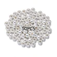 20-100 件/包 CCB 圆形大孔珠，多种款式选择，时尚休闲百搭金/银手工 DIY 串珠，适用于手链、项链、珠宝制作、吊坠、装饰配件 - 大孔珠 - 查看 43