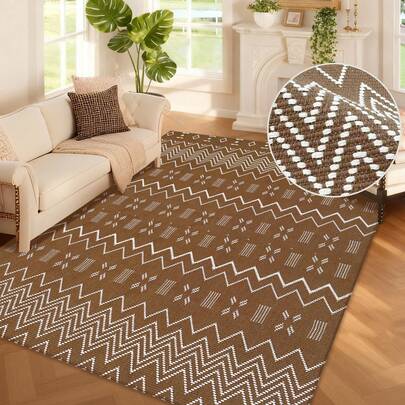  Bcareself Boho Rugs For Living Room,Braided Style Kitchen Rug,Washable Faux Jute Rug For Bedroom,Cotton Soft Entryway Rugs,Floor Carpet With Rubber Backed,Non Slip,Brown/White