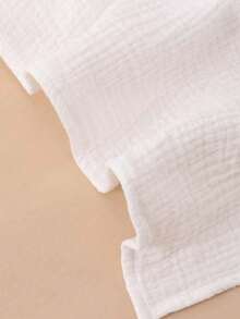 1件装婴儿纱布襁褓毯，婴儿车防风罩，新生儿包巾（男女宝宝通用），中性婴儿纱布襁褓，婴儿房床上用品，婴儿浴巾被轻薄毯 - 白色 - 查看 3