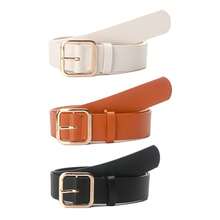 3pcs Square Buckle Vintage Elegant Women Waist Belt, Fashion Versatile Decorative Leather Belt - Multicolor - View 10