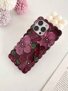 极简花卉元素防震波浪花纹彩绘手机壳，兼容 17 Pro/17 Air/17/17 Pro Max/16/11/16 Pro/16 Plus/16 Pro Max/16 e/15 Pro Max/13/14/12/XS/XR/7G/8P，防摔保护壳，春季生日礼物 - 彩色 - 查看 7