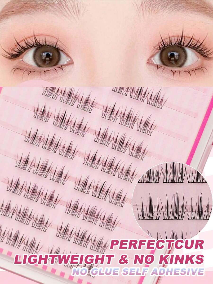 Bộ 60 miếng mi giả tự dính nhiều kiểu dáng - Thiết kế cong chữ C không cần keo, tạo hiệu ứng mắt to hơn, nhẹ nhàng và dễ sử dụng cho người mới bắt đầu, phù hợp cho các sự kiện đặc biệt, hẹn hò và trang điểm hàng ngày, Giáng sinh, các buổi hẹn hò và tiệc tùng. - C - Xem 1