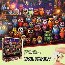 300pcs+ 1000 Piece Owl Puzzle - 70x50cm (28x20") Majestic Forest Owl - Perfect Adult Gift - Family Fun, Family Puzzle Night | Vibrant Puzzle Design | Durable Puzzle Pieces - Multicolor - View 7